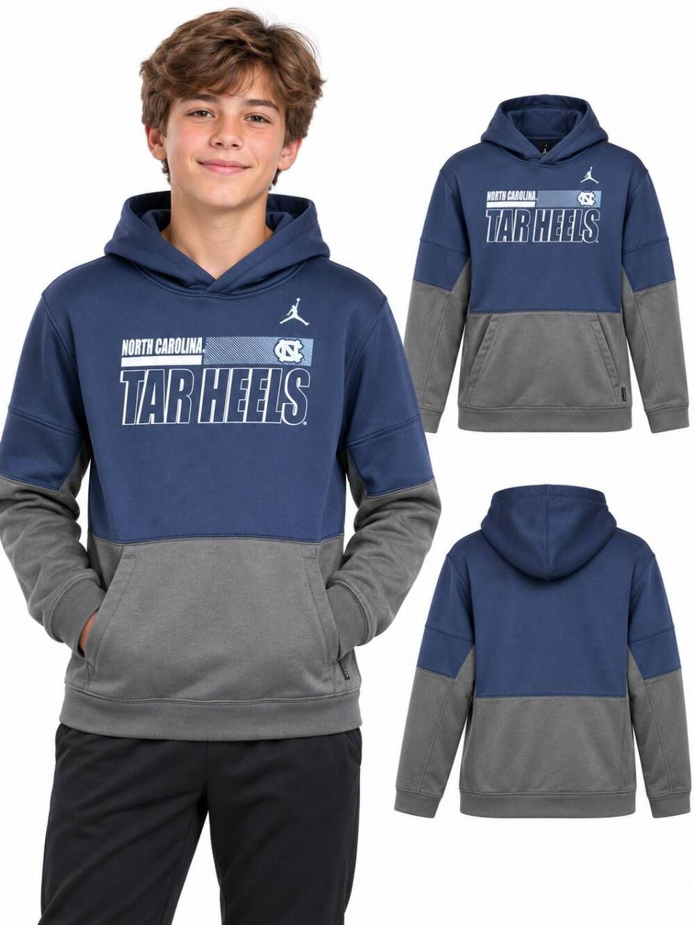 Nike Jordan UNC Tar Heels Hoodie Youth XL Blue Gray
